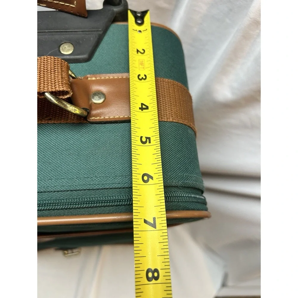 Polo Ralph Lauren Rolling Travel Bag Green Canvas Suitcase Luggage Vintage